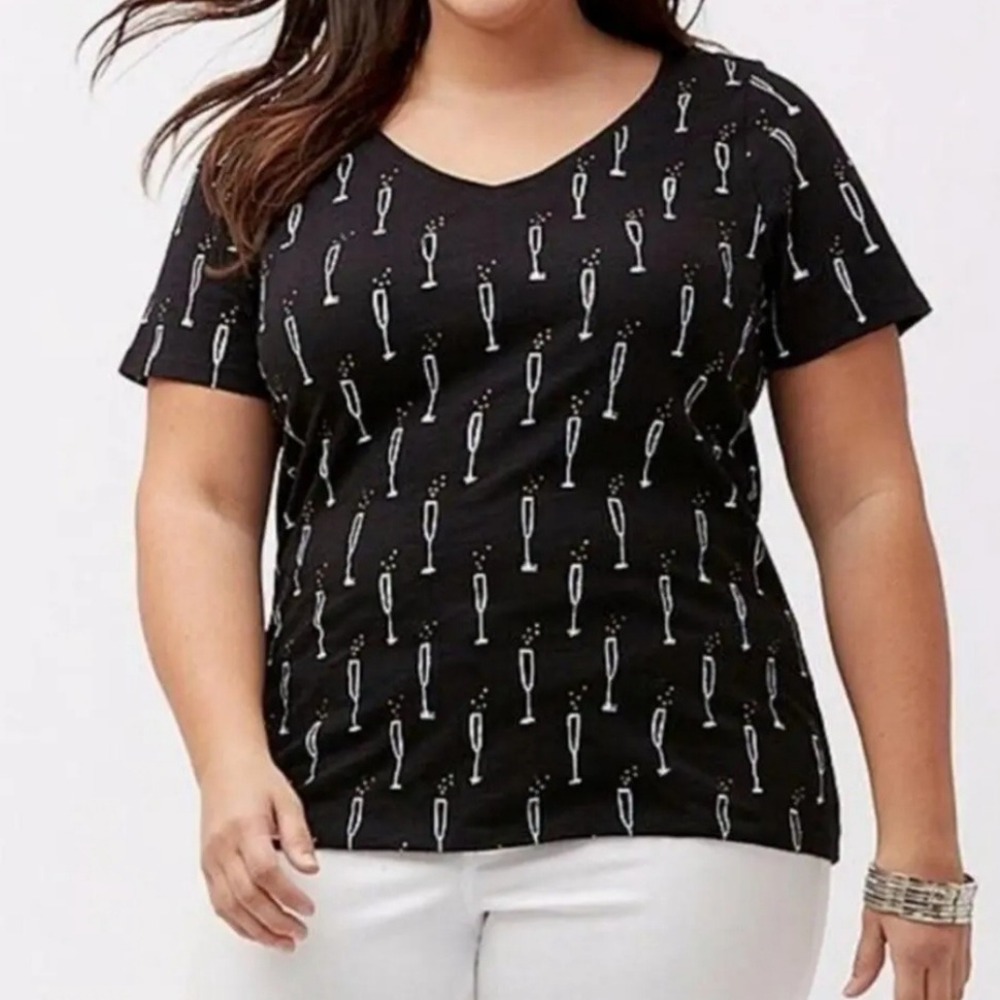 Lane Bryant Champagne Graphic T-shirt Sz‎ 22/24 Party Vegas Celebrate Birthday